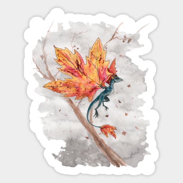 Maple Dragon Sticker by zawackiart